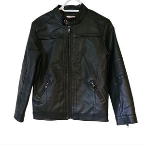 22. Kids Black Leather Jacket